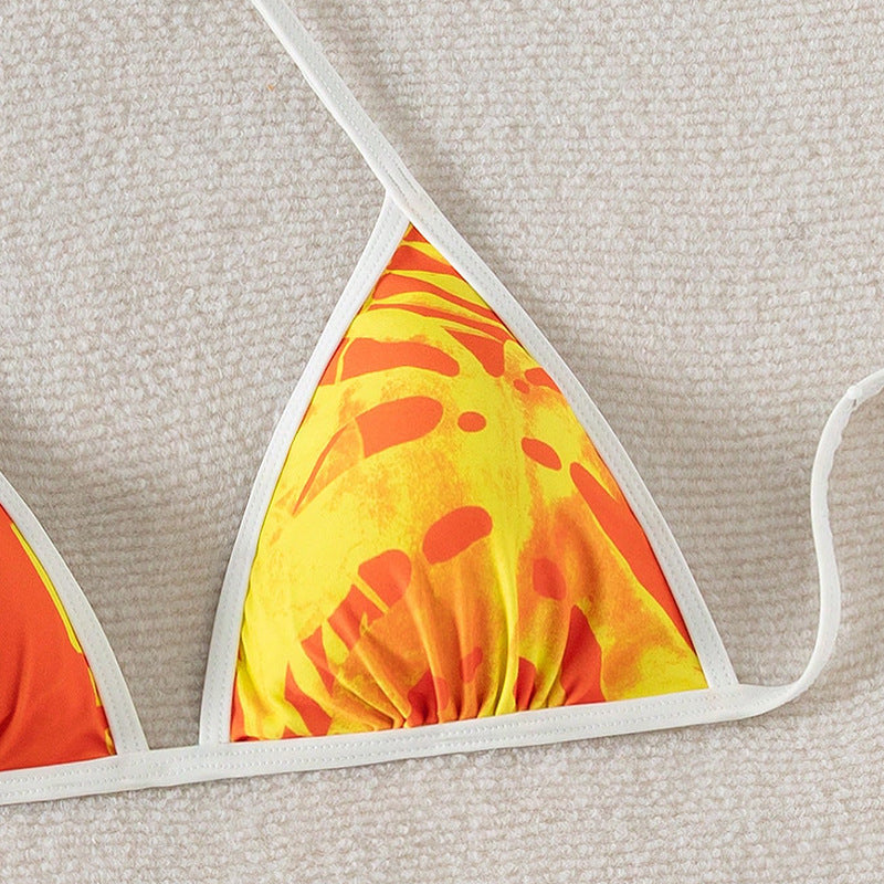 Wholesale Two-piece printed swimsuit three-piece set