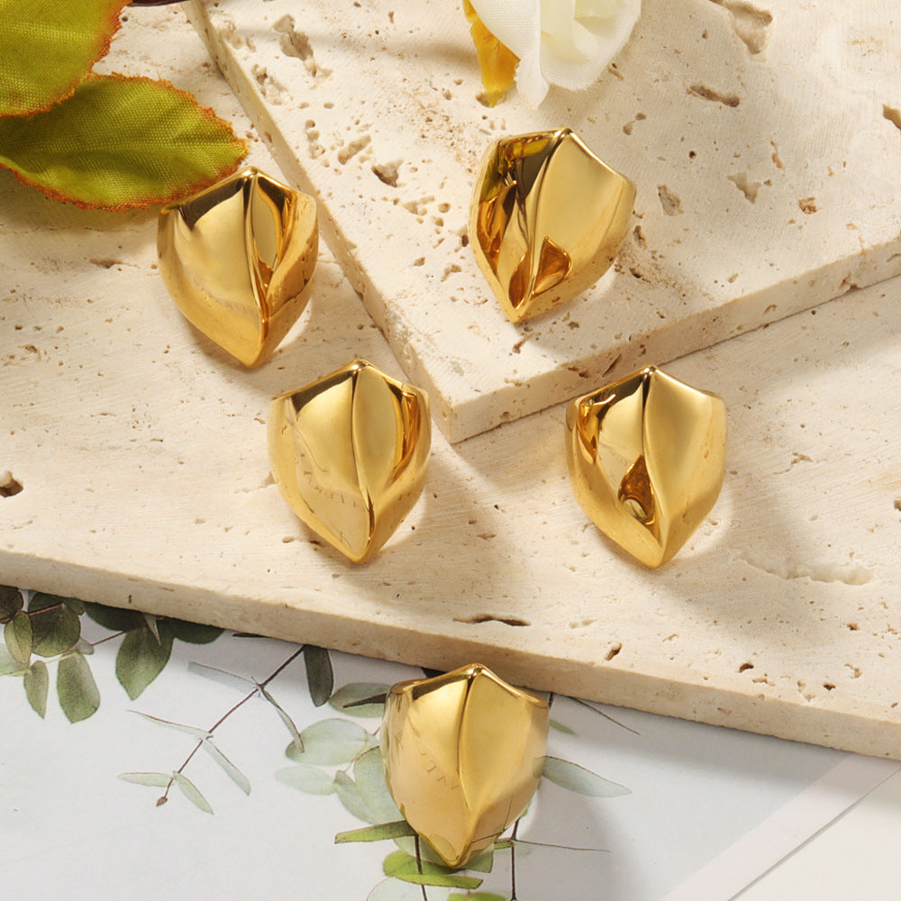 Wholesale Smooth Curve Geometric Titanium Steel Ring