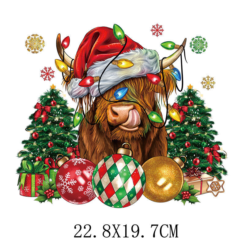 Wholesale Cartoon Christmas tree letter heat transfer   UV DTF Ready to Press Transfers Wraps