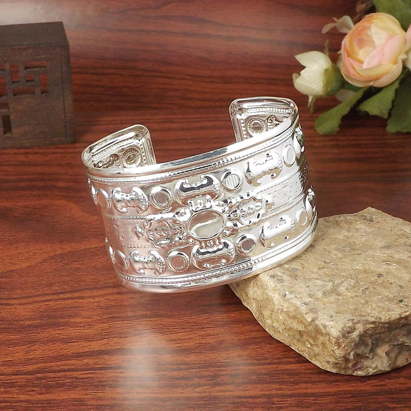 Wholesale Silver Grain Handmade Retro Ethnic Style Bracelet