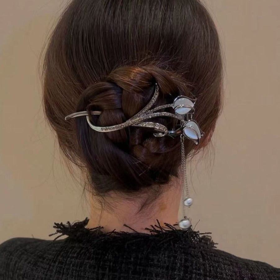 Wholesale Cat' s Eye Tulip Tassel Hairpin Headdress