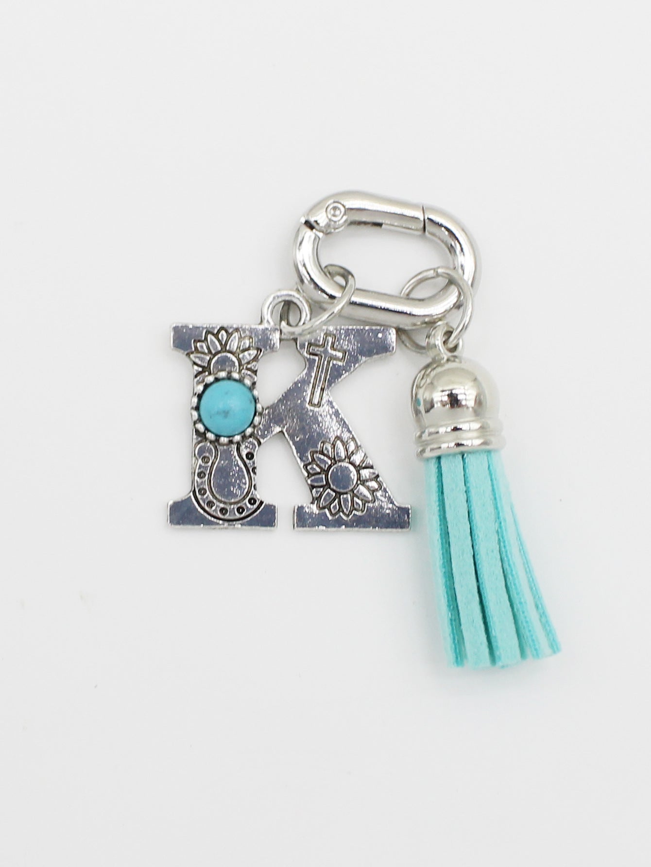 Wholesale ethnic style turquoise 26 letter tassel pendant