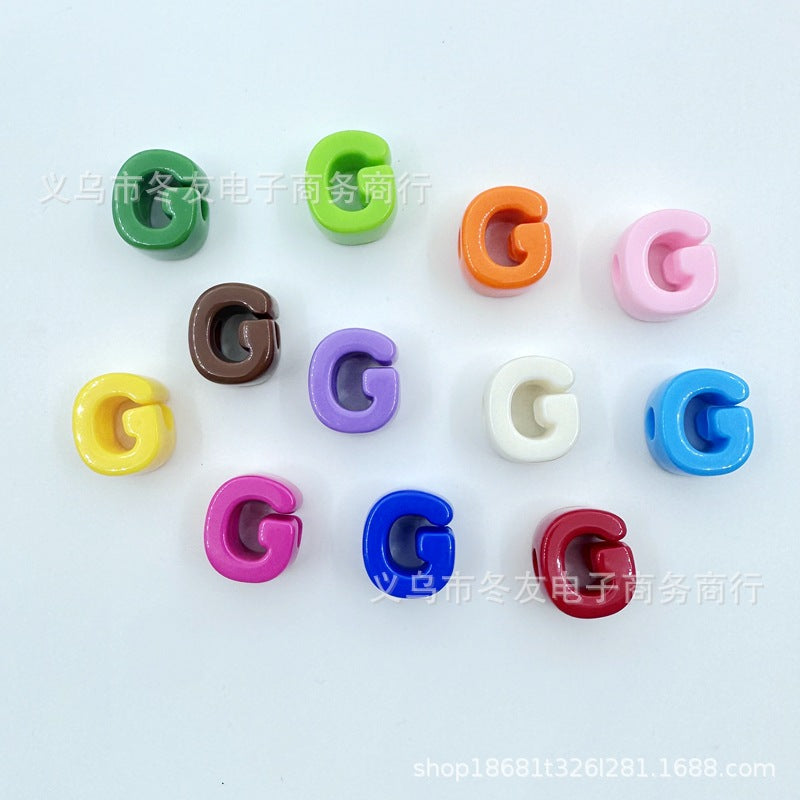 Wholesale  20pcs/pack   Acrylic large-hole letter Letter Beads