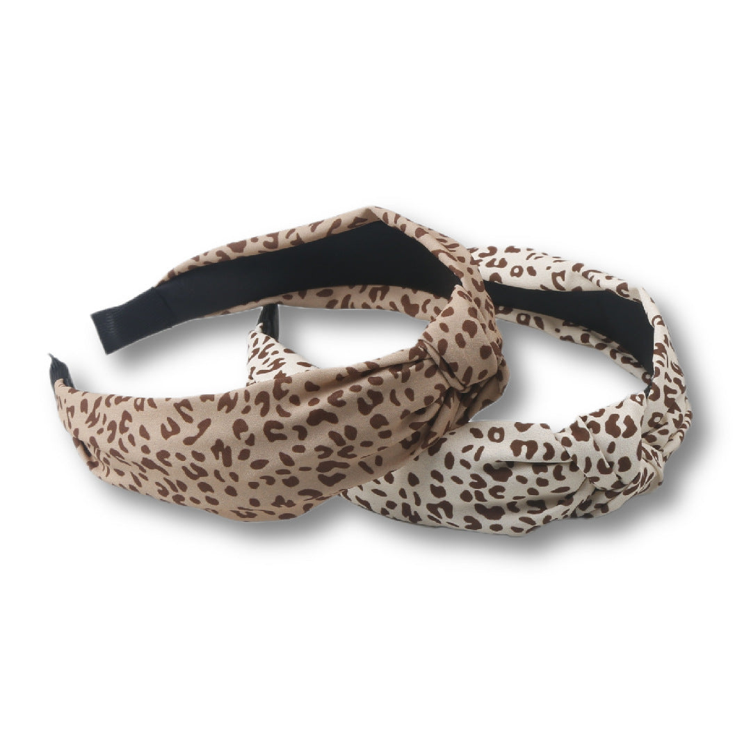 Wholesale Wide Edge Leopard Print Fabric Hair Bands
