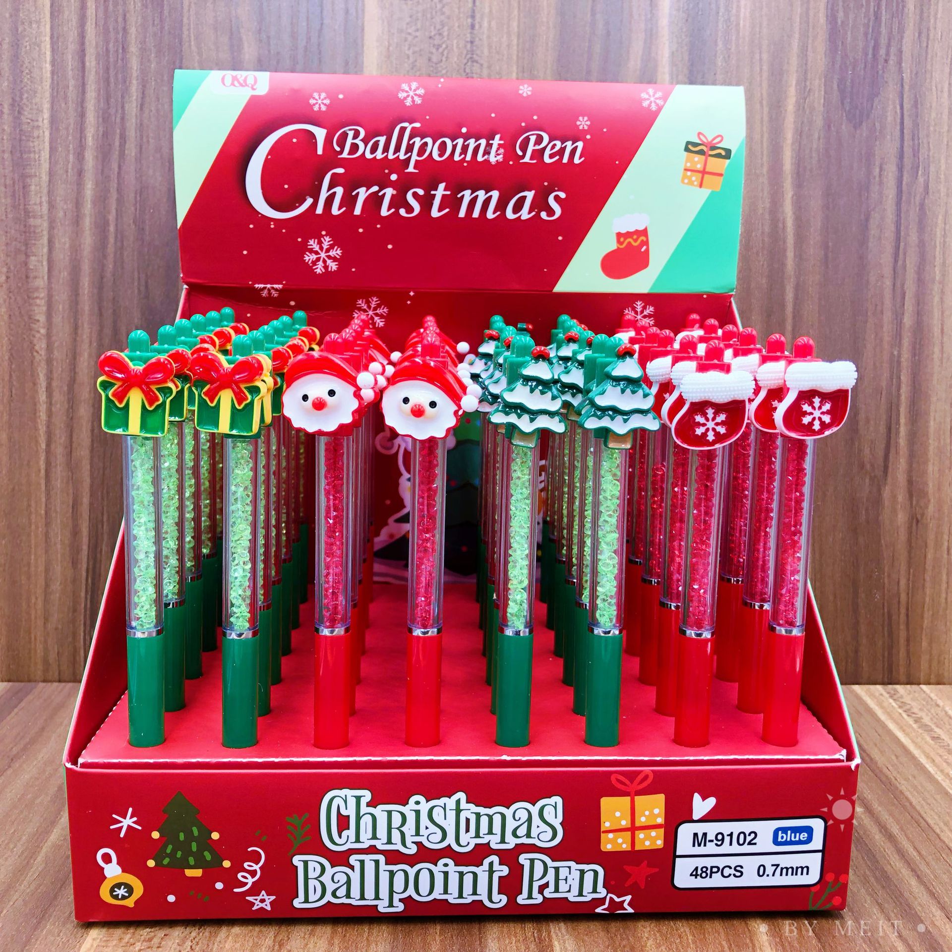 Wholesale 48pcs Cartoon Christmas Crystal Diamond Revolving Ballpoint Pen