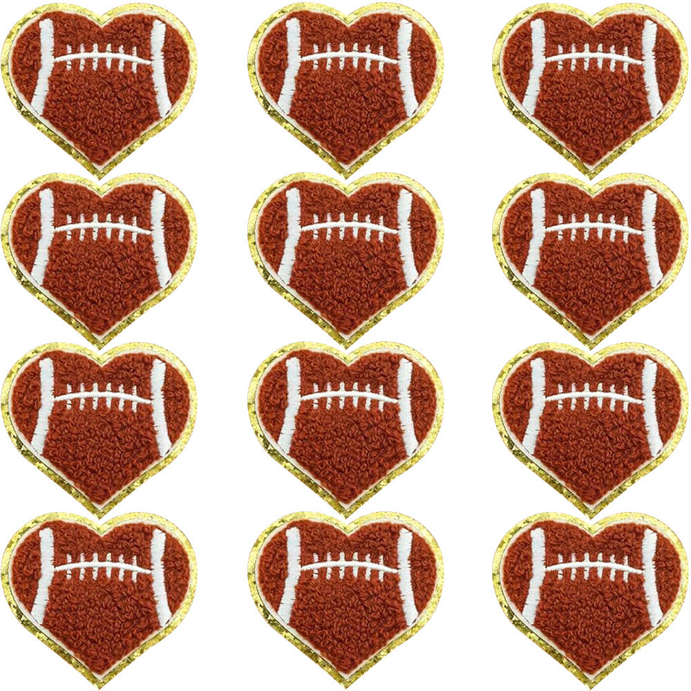 Wholesale Trendy Embroidered Chenille Heart Rugby Patch Fashion Accessory For Coats