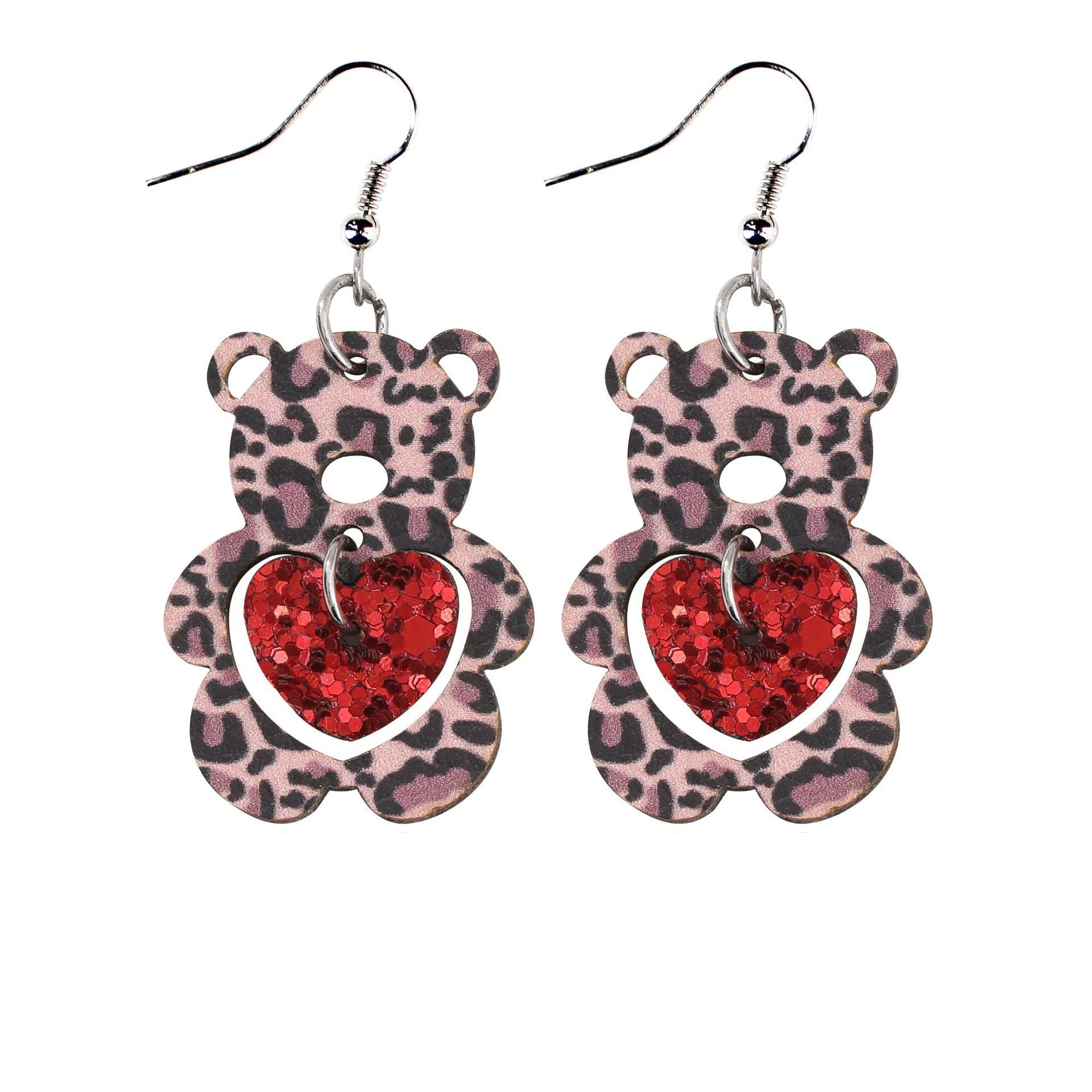 Wholesale Valentine' s Day Love Cherry Wine Glass Earrings