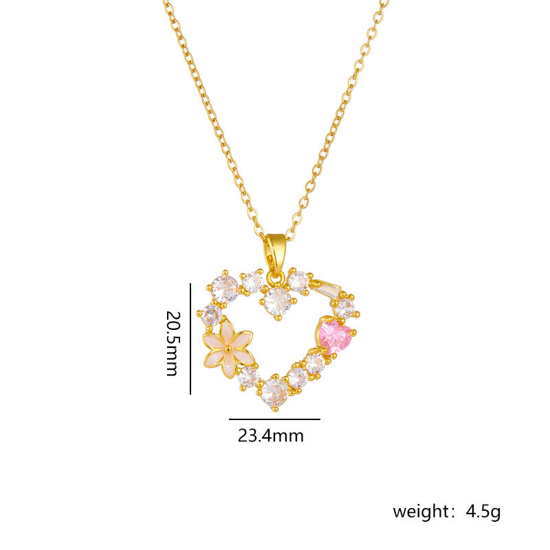 Wholesale love necklace flower pendant
