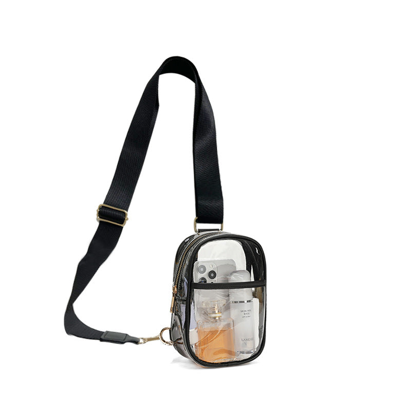 Wholesale TPU Transparent Wide Shoulder Strap Waterproof Chest Bag Outdoor Sports Crossbody Bag
