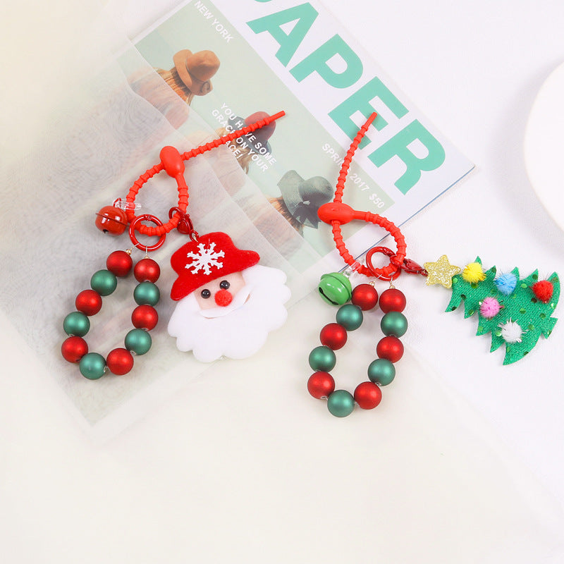 Wholesale Christmas Round Bead Keychain