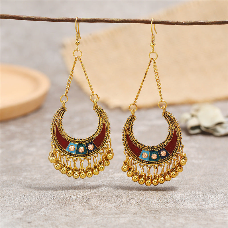 Wholesale Painted Tassels Alloy Earrings