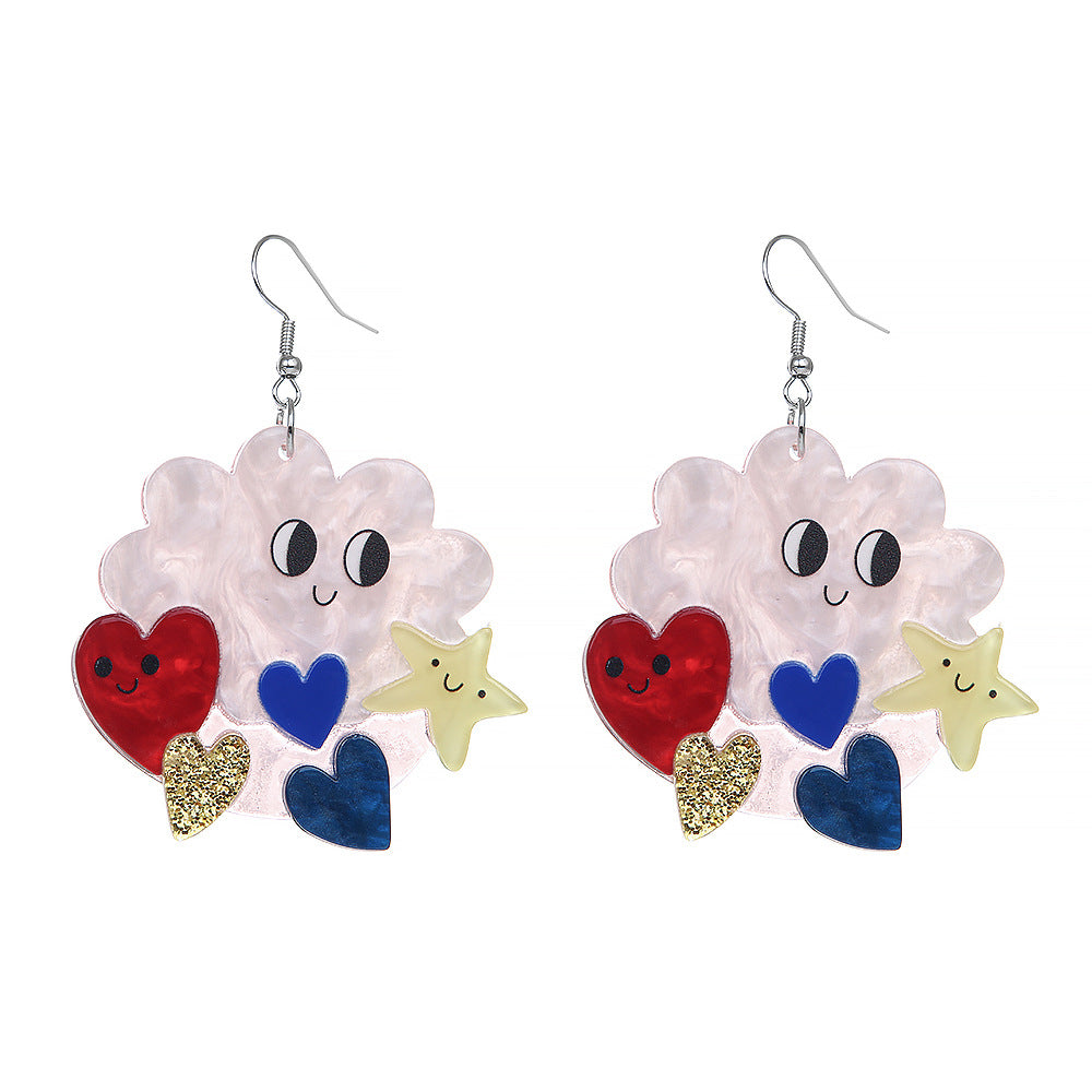 Wholesale Love Cloud Expression Earrings
