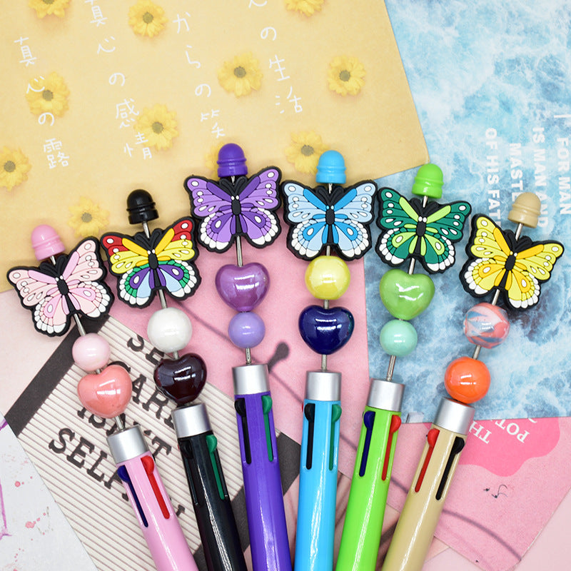 Wholesale Random 100pcs Flower Butterfly Beaded Children' s Pendant Decoration Focal Beads