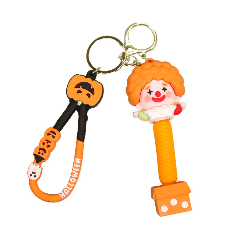 Wholesale 50PCS Halloween Pumpkin Skull Cute Personality PVC Keychain
