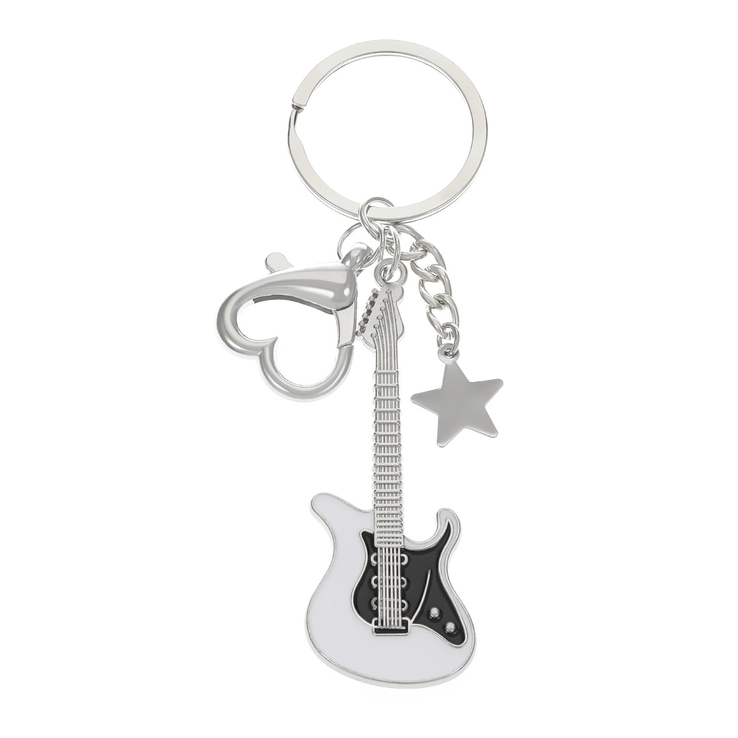 Wholesale Electric Guitar Star Bass Alloy Keychains