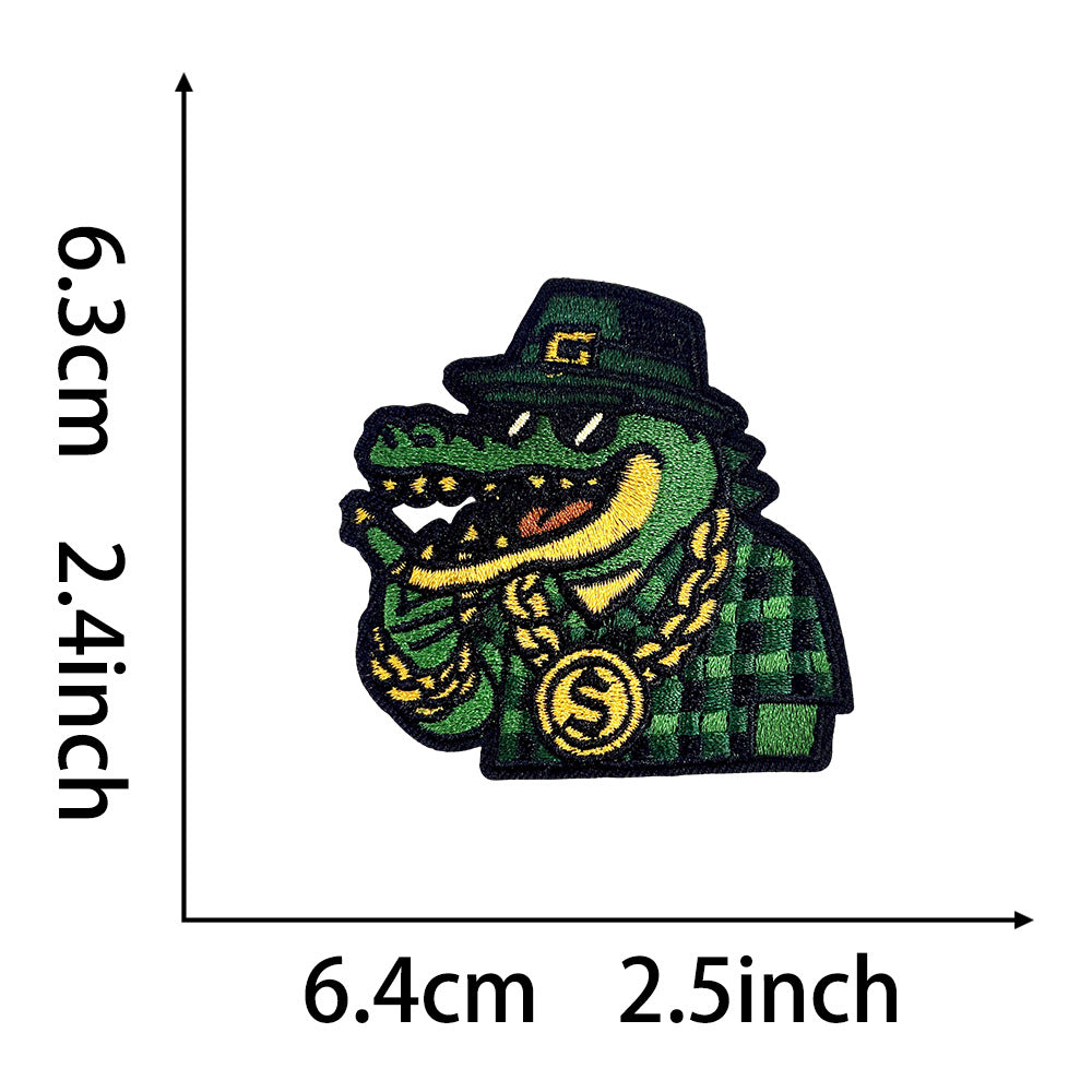 Wholesale Stylish Crocodile Embroidered Patch With Iron On Backing Animal Applique For Coats Boutique DIY Accessory