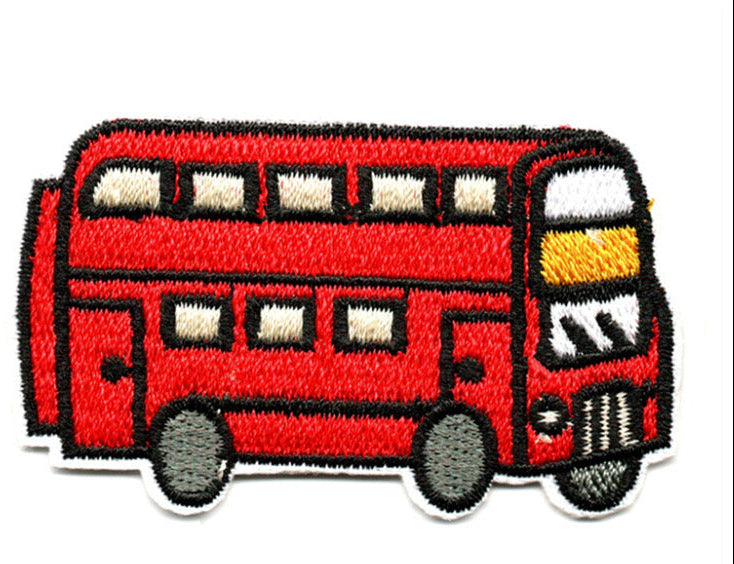 Wholesale Cartoon small car and bus embroidered patch