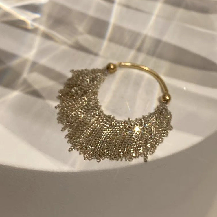 Anillo de borla de cadena de metal al por mayor