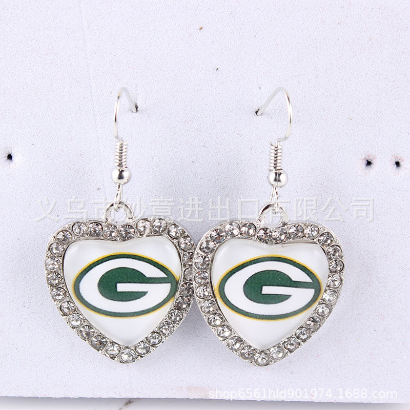 Wholesale Diamond Peach Dot  Logo Earrings