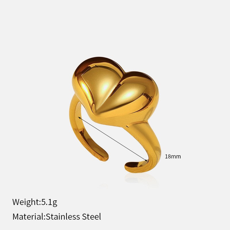 Wholesale Trendy Glossy Open Titanium Steel Ring Stainless Steel 18K Gold Plated Niche Ring