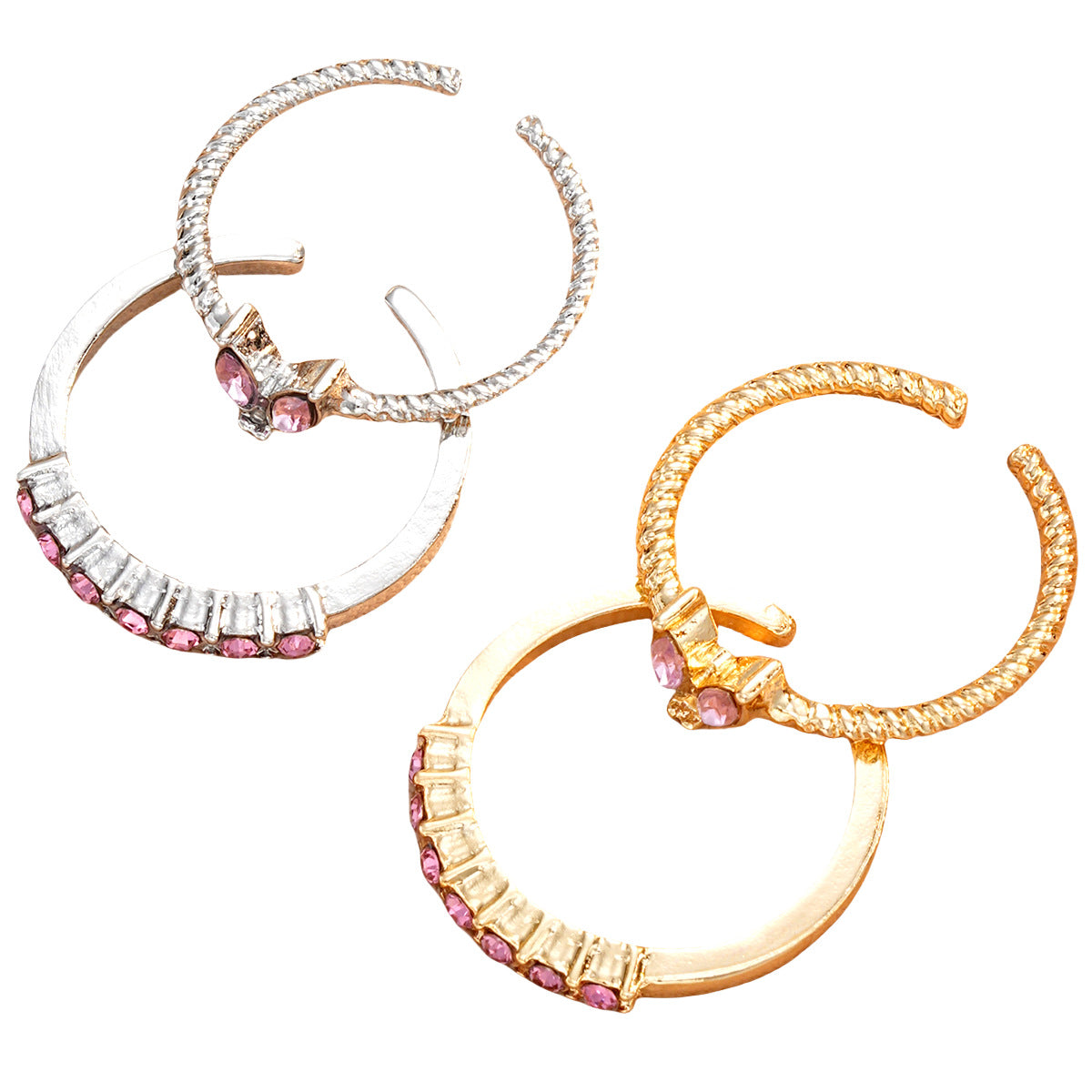 Wholesale Live diamond heart open ring set