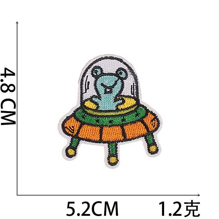 Wholesale Polyester Embroidered Astronaut Rabbit Patch For Clothing Space Bunny Decorative Applique Self Adhesive Gift Resale