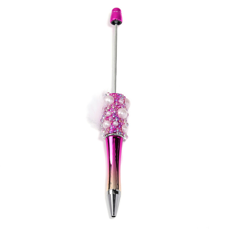 Wholesale 5pcs Creative Pearl Ball DIY Bead Sparkling Bubble Ball Spinning Ballpoint Pen
