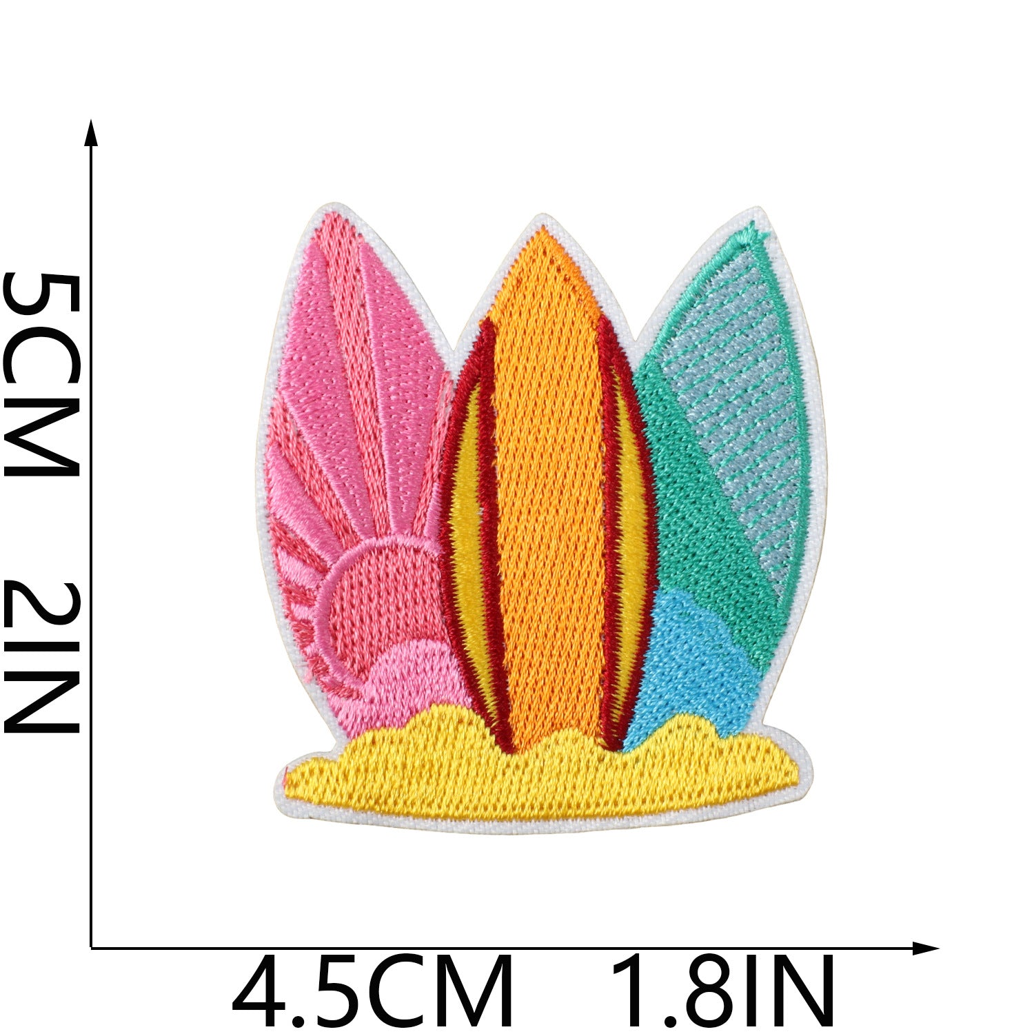Wholesale Fashion Embroidery Patch Polyester Beach Ice Cream Applique For Clothing Bags And DIY Craft Projects