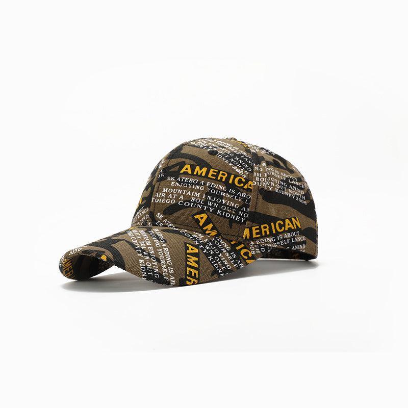 Wholesale New Graffiti Lettering Print Hard Top Big Head Around The Face Small Hat Baseball Cap