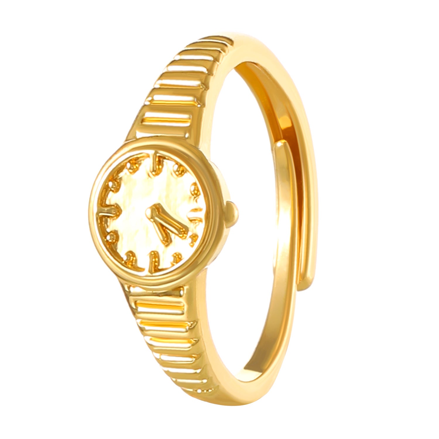 Wholesale gold watch style light luxury couple index finger ring
