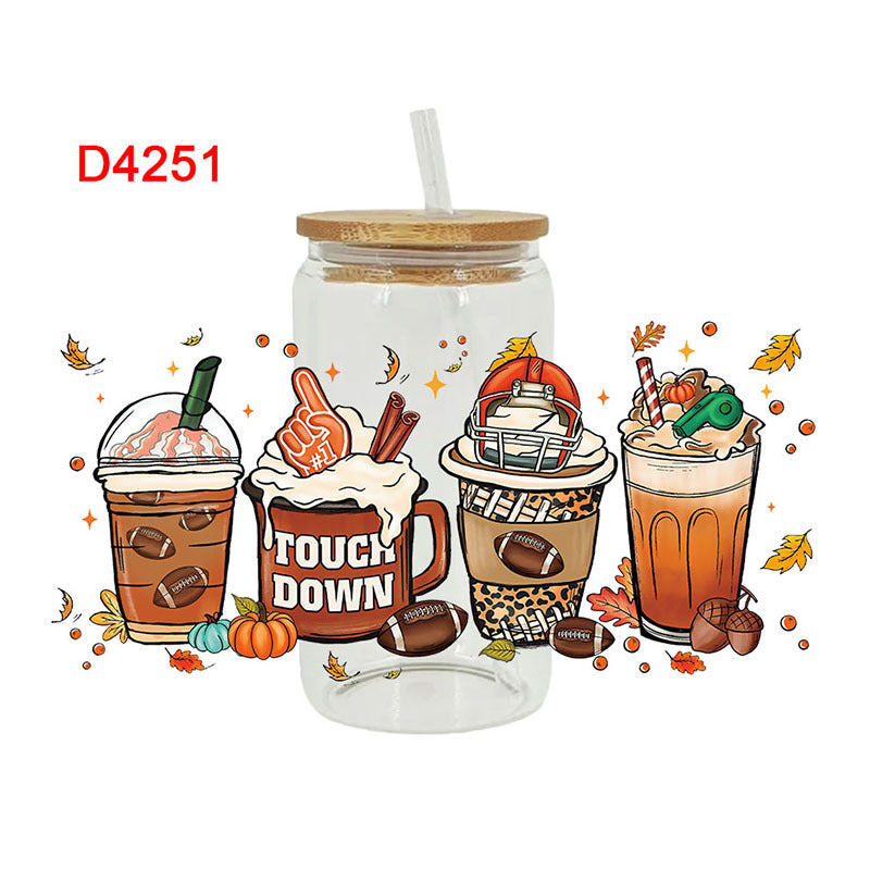 Wholesale Pumpkin Drink Thanksgiving Series 16oz Cup UV DTF Wraps