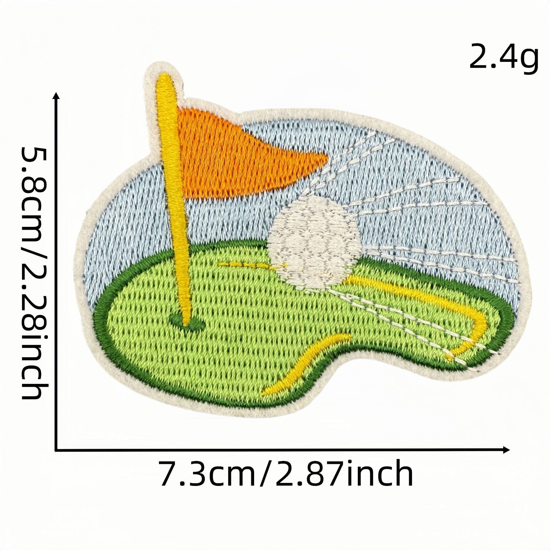 Wholesale Cartoon Golf Embroidered Iron On Patch Green Decorative Cloth Patch For Clothing Bags And DIY Crafts