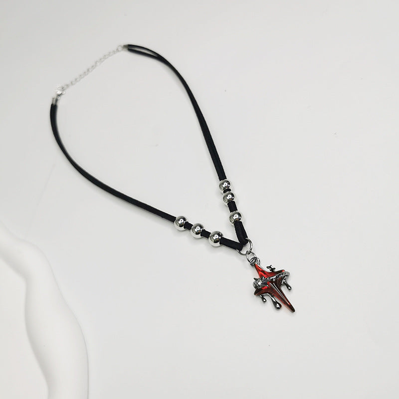 Wholesale Liquefied Star Necklace Hip Hop Style Woolen Chain Niche Design Necklace