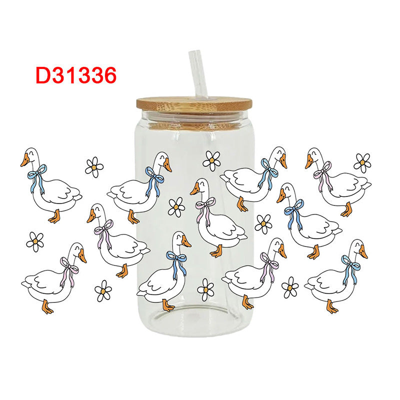 Wholesale Colorful Duck Bear 16oz Cup UV DTF Wraps