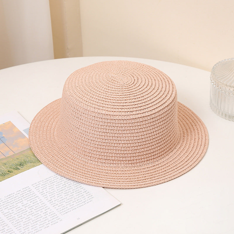 Wholesale Flat Top Sunscreen Foldable Straw Woven Hats