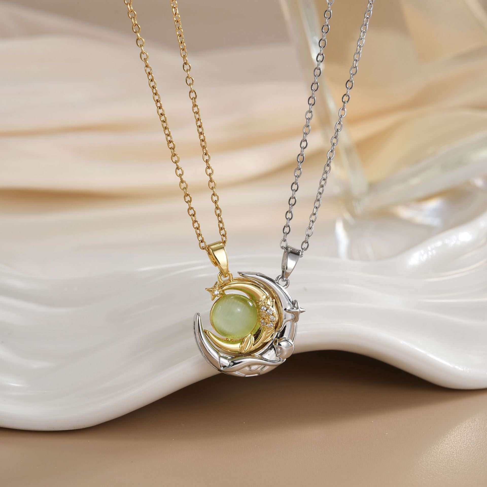 Wholesale Magnetic Sun Moon Titanium Steel Necklace