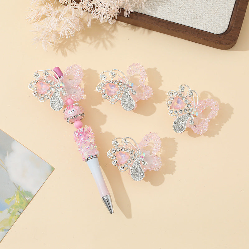 Wholesale 10pcs Heavy Industry DIY Accessories Butterfly Flowers Handmade Beads