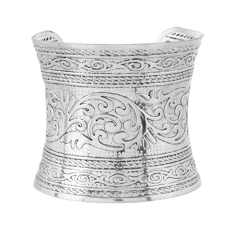 Wholesale National style wide concave retro pattern Bohemian women's personality bracelet