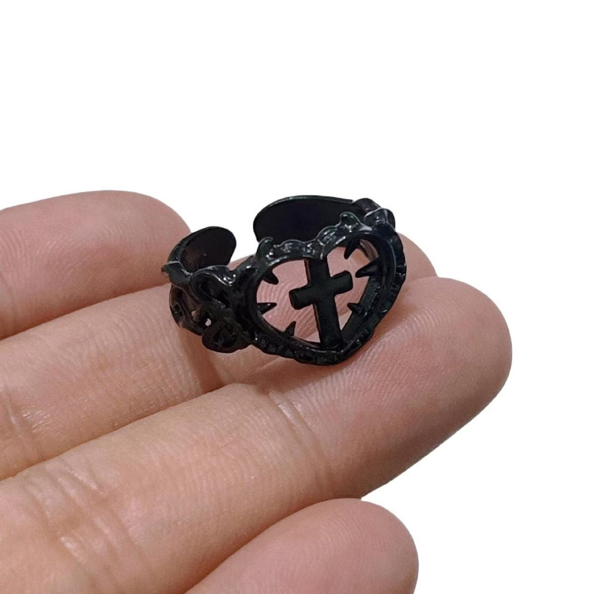 Wholesale Silver-plated monastery cross love ring Gothic retro ring