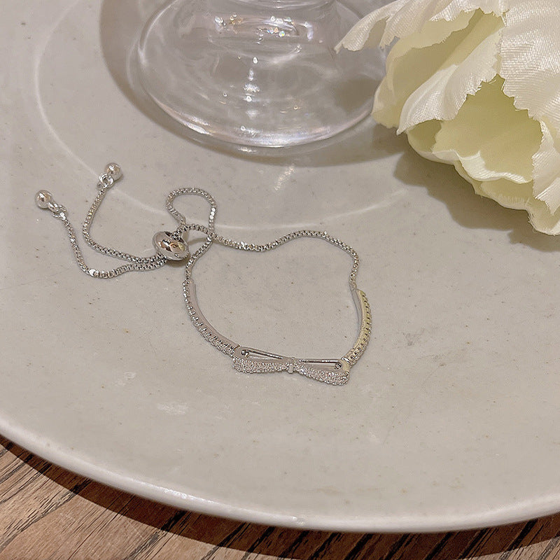 Wholesale Zirconia Bow All-match Pull-out Bracelet
