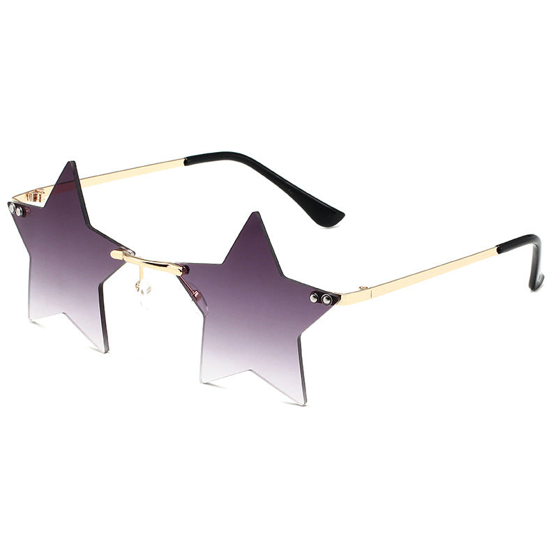 Wholesale PC Irregular Pentagram Frameless Sunglasses