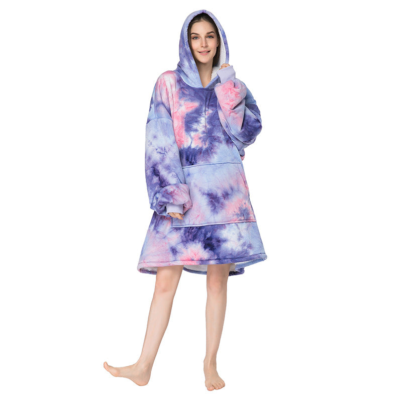 Wholesale Thickened Pullover Warm Wearable Blanket Long Sleeve Large Coat Home Wear