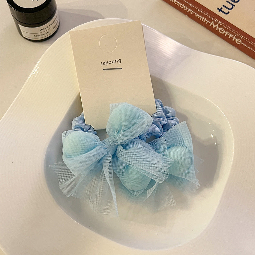 Wholesale Mesh Ball Bow Fabric Hair Scrunchies
