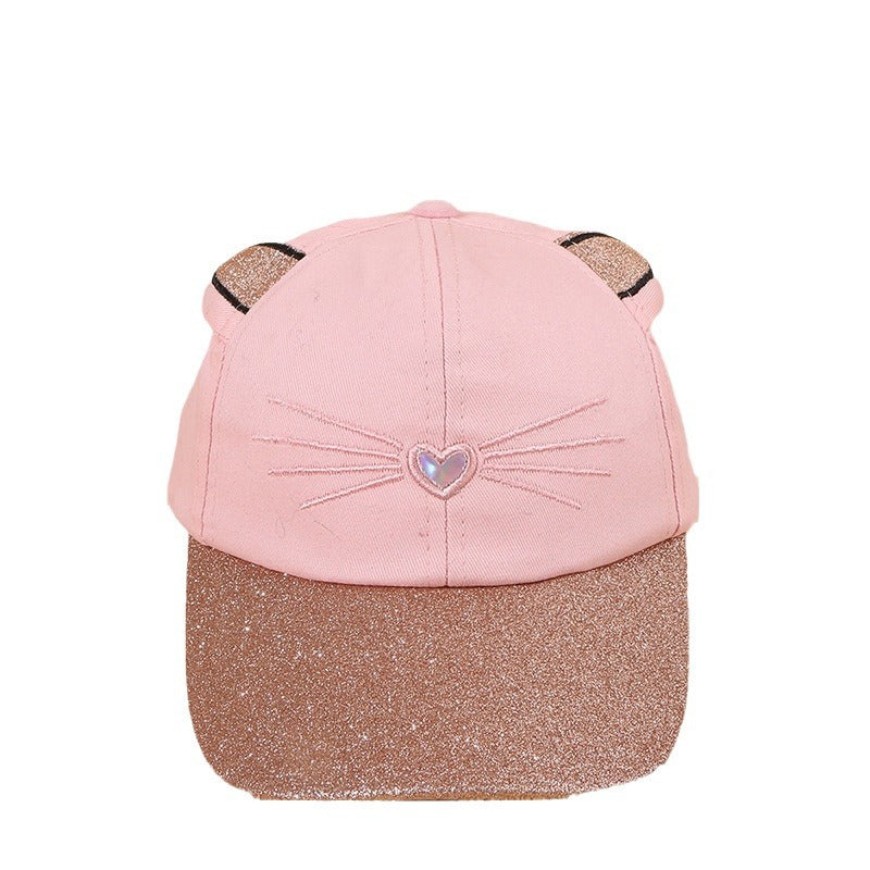 Wholesale Kids Wide Brim All-match Cute Cat Baseball Cap