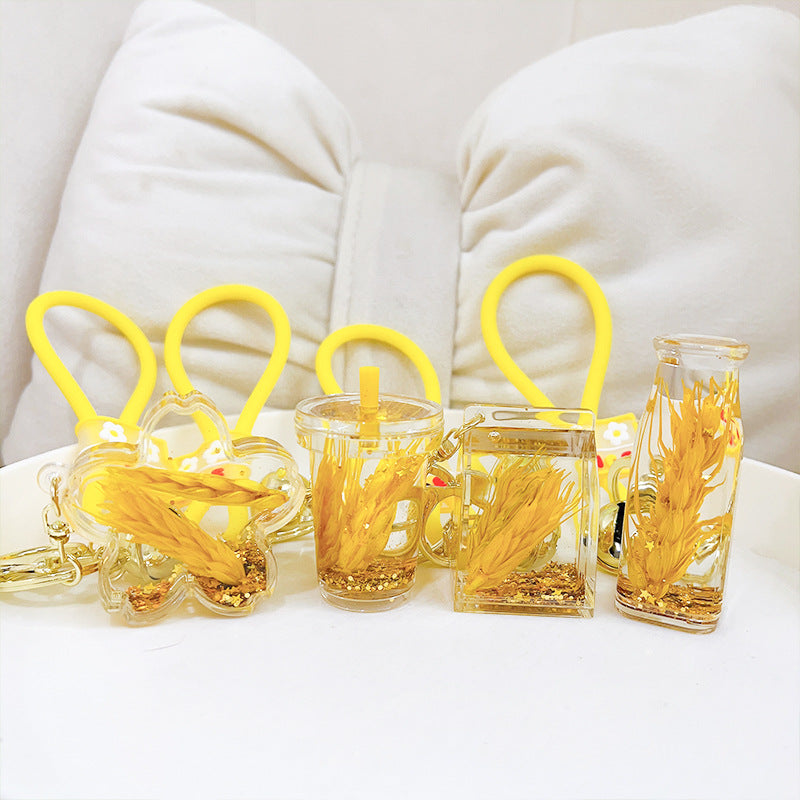 Wholesale Acrylic Oiled Barley Wishing Bottle Keychain