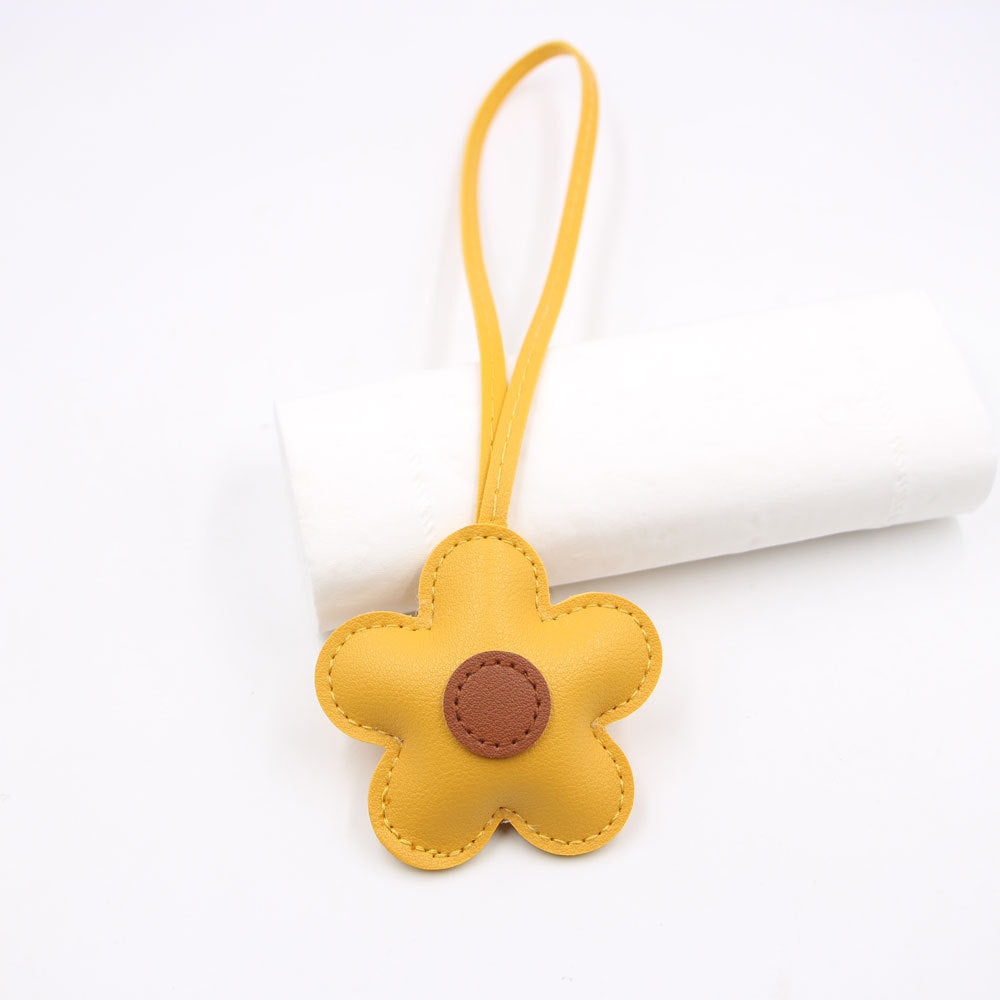 Wholesale Trendy Cherry Blossom Flower Faux Leather Bag Charm Pendant Fashion Accessory For Party Gift Boutique Resale