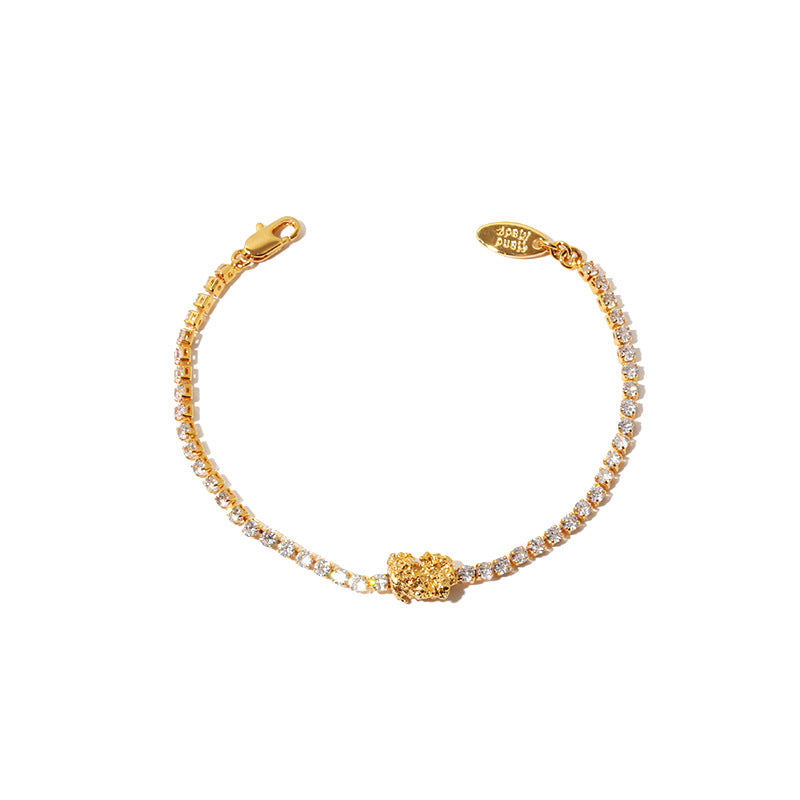 Wholesale brass thick gold plated zircon vintage bracelet