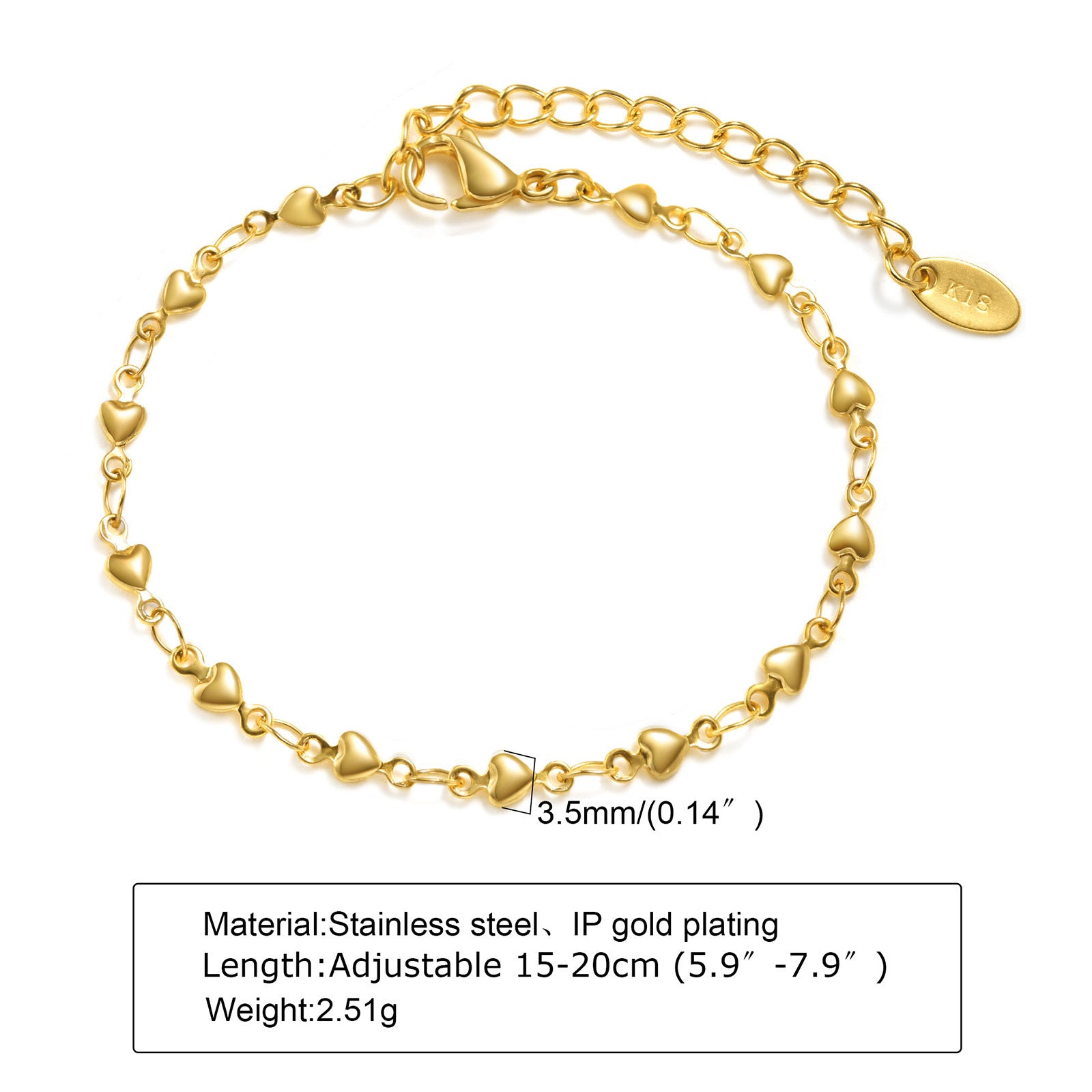 Wholesale Stainless Steel Gold Stacked Bead Bracelet