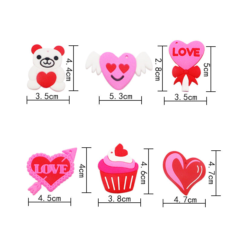 Wholesale Valentine's Day 24PCS/PACK Love PVC Keychains