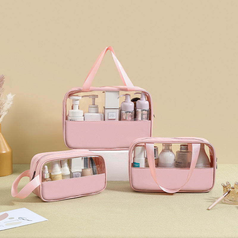 Wholesale Transparent Makeup Bags with Large Capacity Travel PU Storage Bags